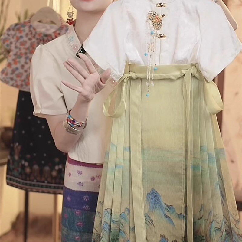 【山河黛】女童马面裙套装夏季新汉服