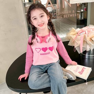 女童T恤短袖1夏装纯棉2洋气3儿童2024新款体恤小女孩打底衫春秋款