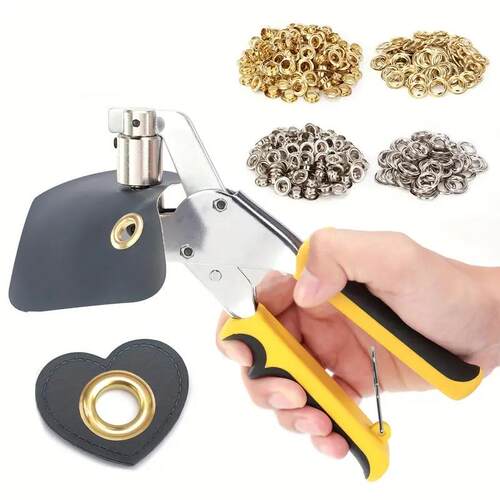 便携式打扣器手动打孔喷绘布10mm气眼X展架打孔钳工具黄色扣眼机