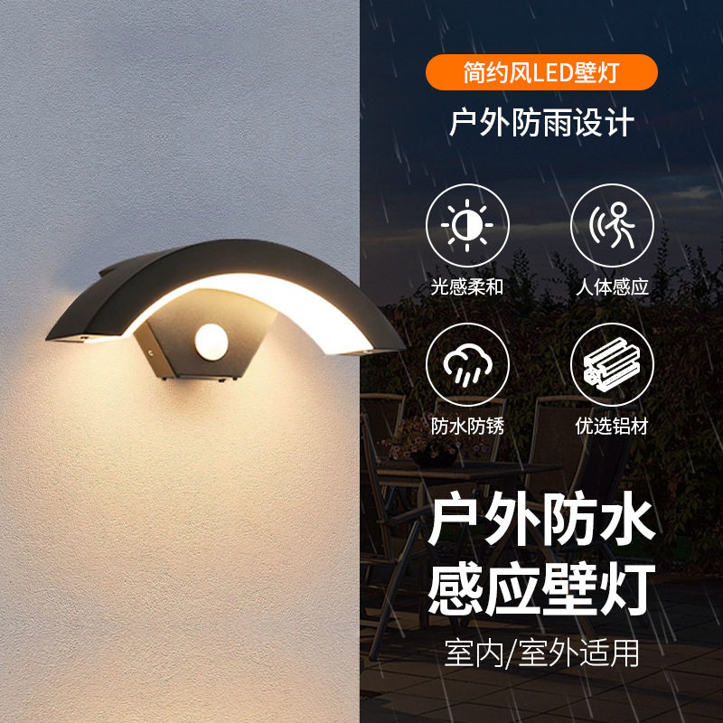 跨境户外LED壁灯北欧庭院别墅过道走廊灯现代简约客厅墙壁灯批发