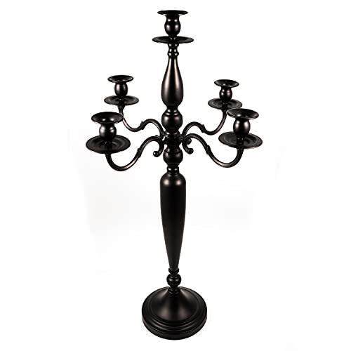 新款婚庆道具路引黑色5头烛台创意欧式轻奢摆件家居浪漫装饰蜡烛