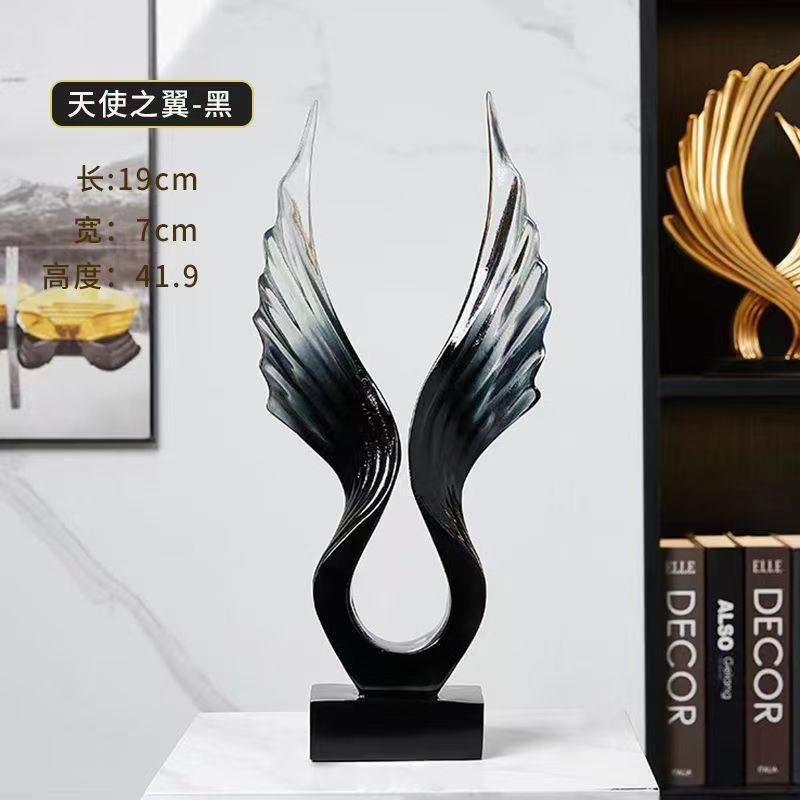 大鹏展翅天使之翼透明树脂工艺品摆件家居客厅玄关装饰品送礼佳品