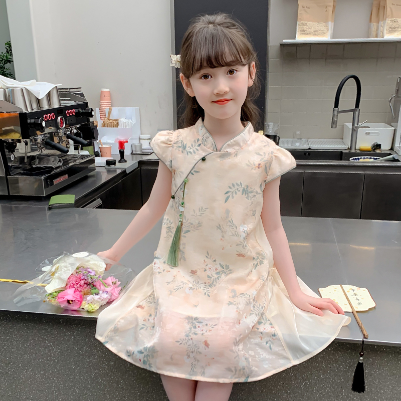 女童夏季连衣裙2025新款儿童汉服国风旗袍公主裙女孩夏装洋气裙子