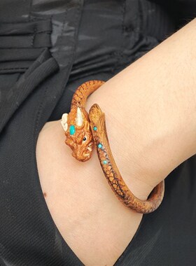 2024去岁生肖龙鸡血藤手镯蛟龙手男女情侣镯子生日情人节本命礼物