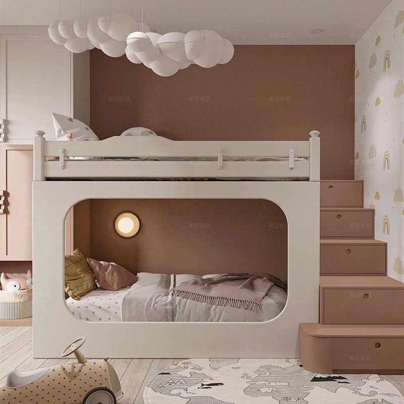 创意儿童女孩双胞胎上下床二胎高低床实木上下铺子母床双层床定制