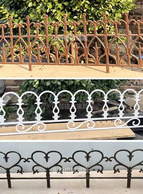 铸铁草坪护栏小区矮栏杆花坛草坪铸铁栏杆栅栏绿化带铁艺围栏
