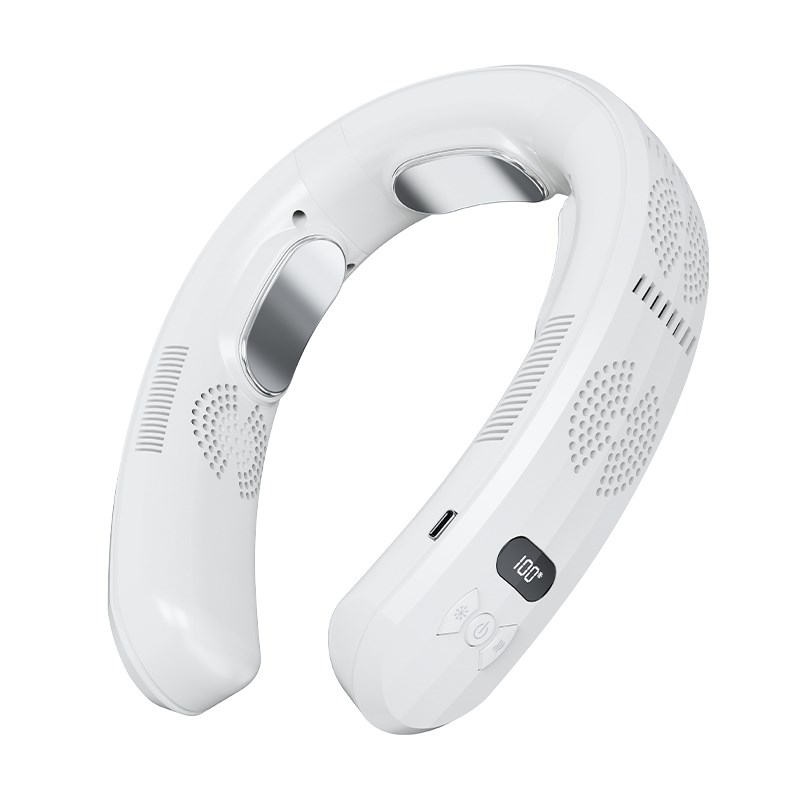 半导体制冷制热挂脖风扇冷暖仪静音智能挂颈风扇冷暖两用无叶风扇