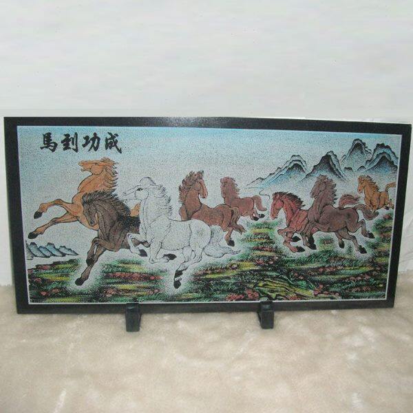 崇武影雕 惠安石雕 马到成功工艺品 桌面摆件