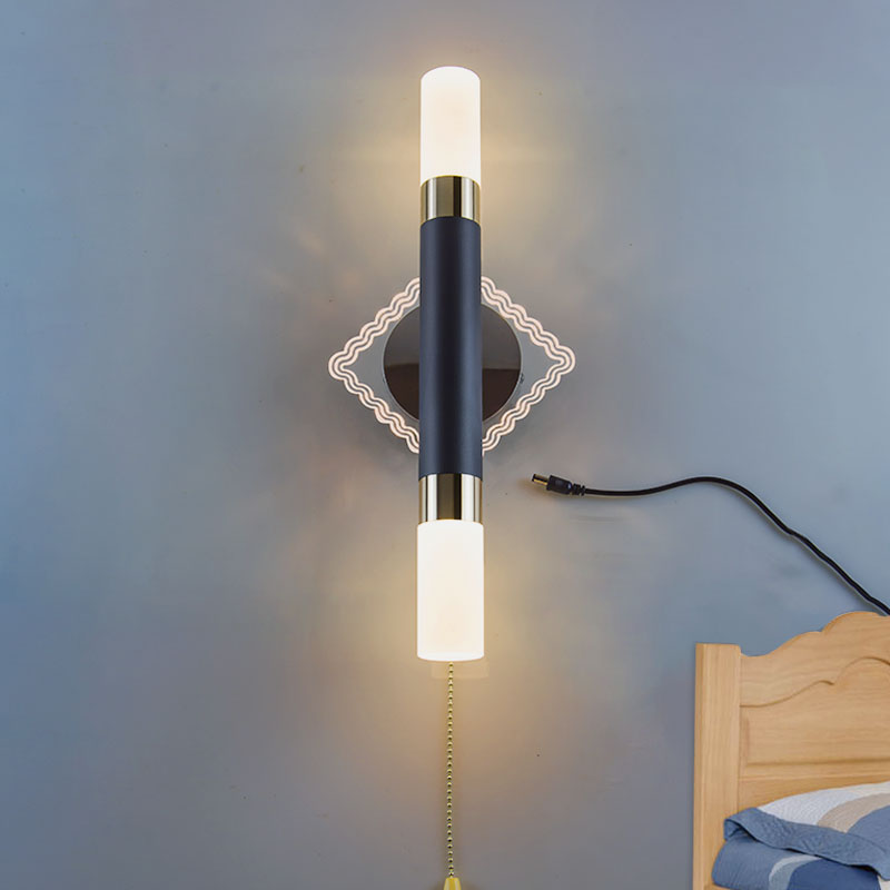 新款网红壁灯后现代充电款免布线电视背景墙客厅R带线插头床头卧