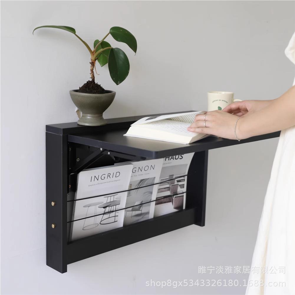 日式置物架小户型桌板办公桌墙上书桌电脑桌子可折叠梳妆台折叠桌