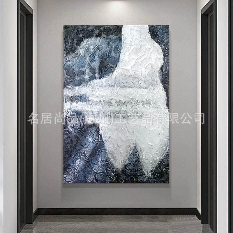 简约艺术手绘立体浮雕肌理装饰画大气高级感玄关客厅大幅油画挂画