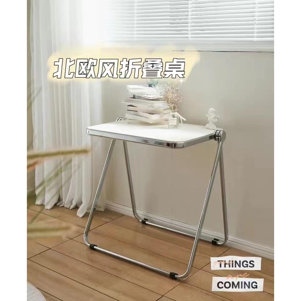 网红透明折叠桌家用桌子亚克力塑料水晶拍照桌餐厅办公桌