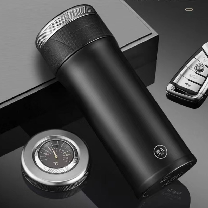 316不锈钢保温杯机械温度显示水杯子高档礼品杯男士T杯刻字印logo