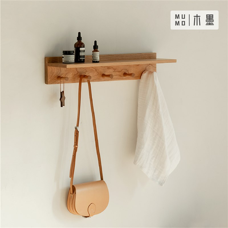 MUMO木墨 置物m壁挂板 玄关客厅卧室门后挂衣架墙上 纯实木