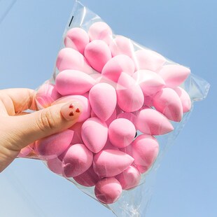 50个迷你美妆蛋粉扑p葫芦水滴斜切上妆粉扑软颜色形状随机干湿两