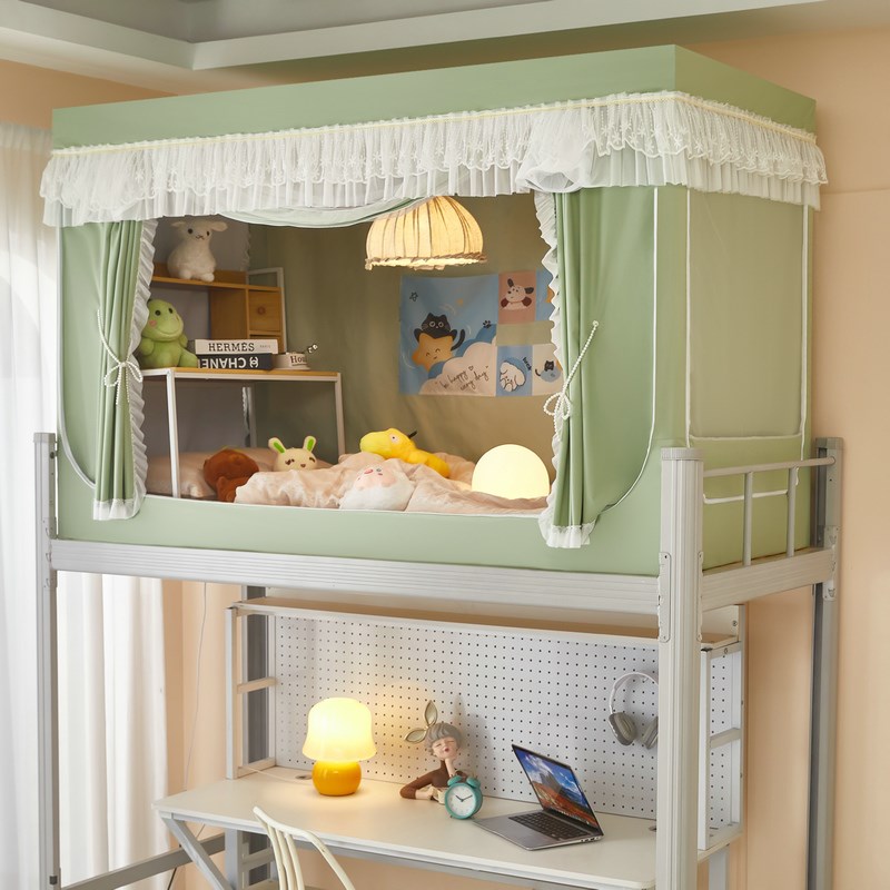 免安装强遮光床帘k全包蚊帐一体式学生住校宿舍上下铺专用伸缩纹