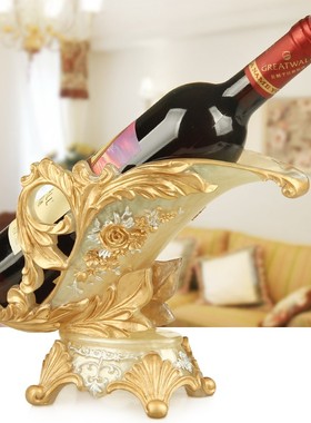 欧式红酒架摆件创意酒柜树脂装饰品酒架置L物架客厅家用现代展示