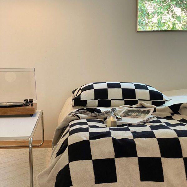 BK9K复古棋盘格毛毯黑白大格毛巾毯沙发休闲盖毯多功能汽车空,饰品/流行首饰/时尚饰品新,线,淘宝优惠券,粉丝福利购,淘宝优惠卷