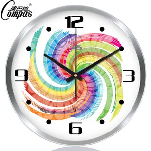 客厅卧室康巴扫描儿童智能静音壁钟钟挂钟电钟挂创意波丝钟表金属