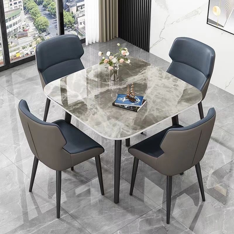 正方形岩板桌接待洽谈组合餐桌子奶茶面 面板轻奢小桌耐高温台面