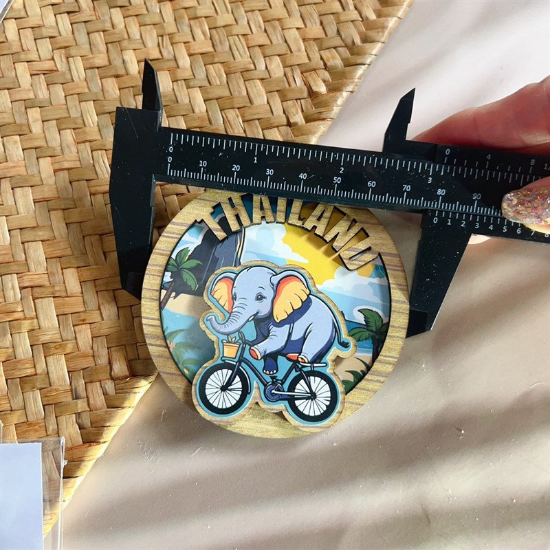 泰国小象特色木质边框冰箱贴彩色贴纸创意装饰嘟嘟车泰拳新品包邮