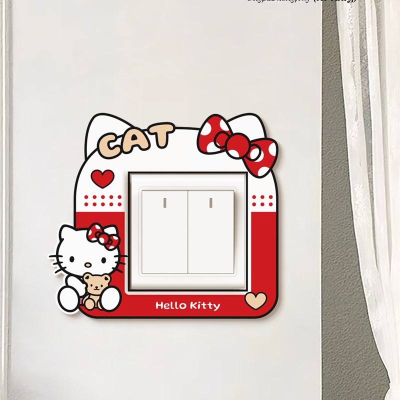 插座开关框架盖隐藏丑陋的装饰墙贴纸可爱的卡通灯开关面板装饰框