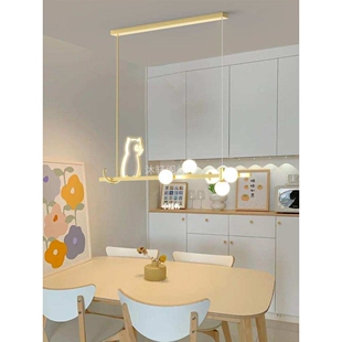 餐厅灯简约现代吧台创意个性艺术2022年新款北欧长条饭厅餐桌吊灯