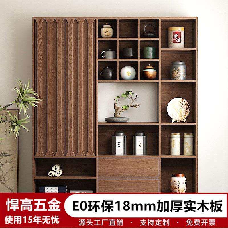 复古博古架中式实木隔断展示柜新中式茶壶柜茶柜多宝阁展示柜
