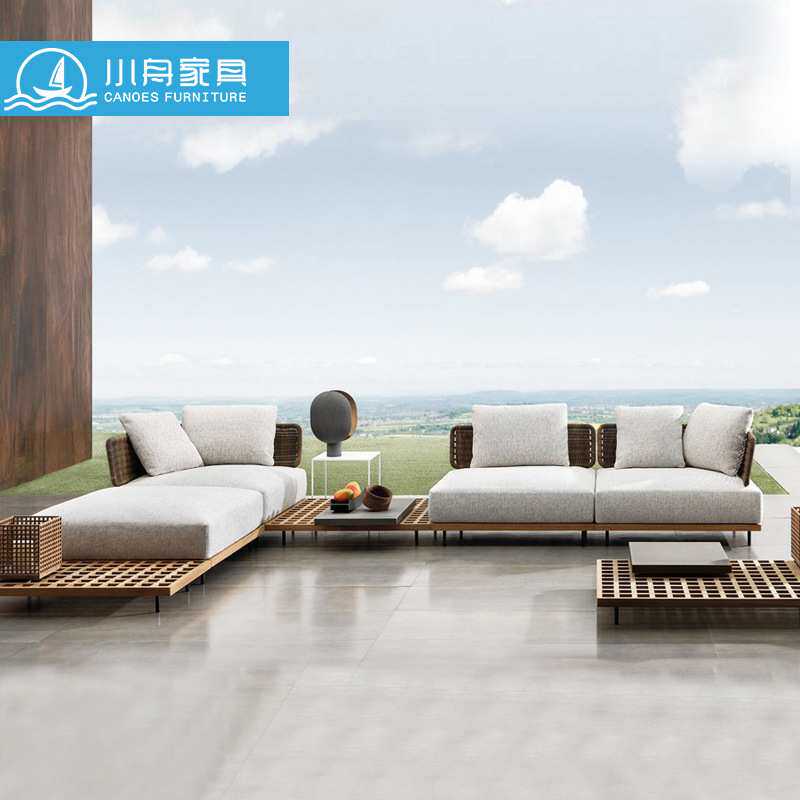 户外沙发休闲组合露天庭院室外设计师藤编沙发家具别墅露台阳光房