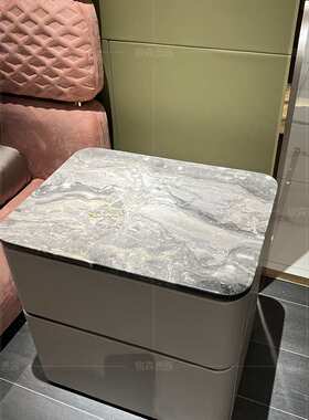 宾利BENTLEY 轻奢实木床头柜双抽屉简约卧室小柜子储物柜