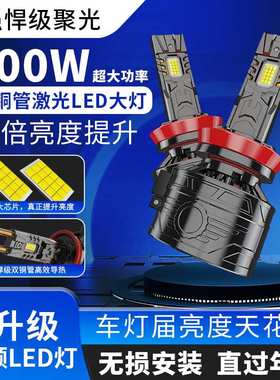 跨境汽车led大灯双铜管200w大功率H4H71锌合金解码超亮改装车头灯