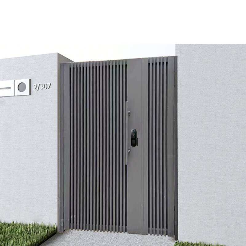 庭院门别墅户外自建房双开铁艺花园门农村电动子母门304不锈钢