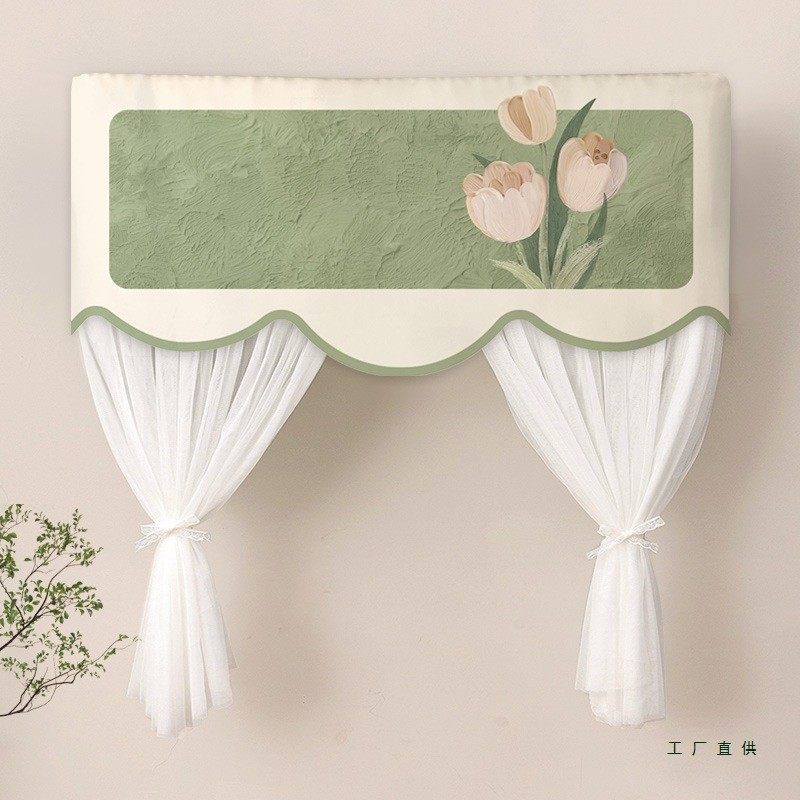 2025新款奶油风防直吹月子空调罩挂机开机不取空调挡风帘布遮风板