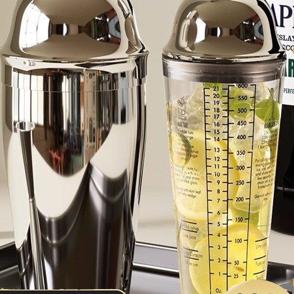 玻璃雪克杯调酒器套装柠檬茶一套工具摇杯鸡尾酒不锈钢调酒手摇壶