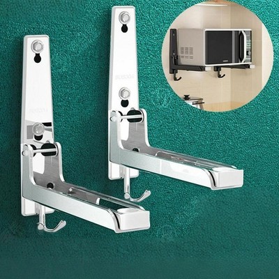 微波炉架壁挂式厨房304不锈钢架子微波炉烤箱置物架支架托架