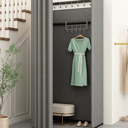 服装店移动试衣间便携式可折叠简易更衣室商场临时落地展示架门帘