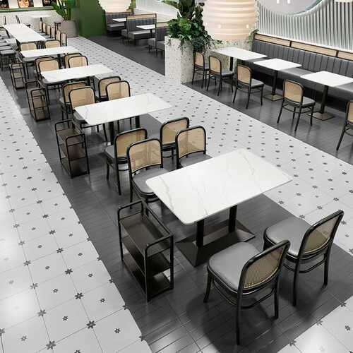 茶楼卡座沙发餐厅桌椅实木凳子小吃面馆餐饮甜品店组合圆桌全实木