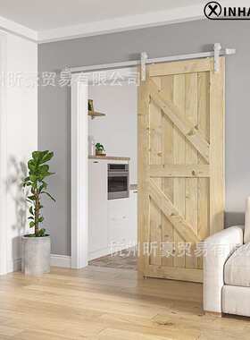 美式谷仓门白色吊轨吊轮五金配件全白J型款滑轮客厅阳台推拉移门