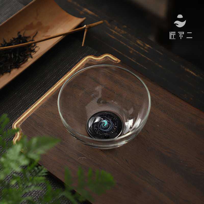 匠不二玻璃主人星空斑斓耐热防烫品茗杯纯手工高端茶杯轻奢透明功