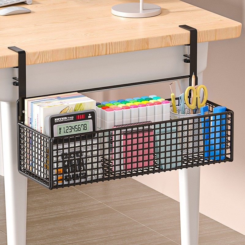 工位桌面挂篮收纳置物架办公室整理悬挂式宿舍桌上台面用品盒