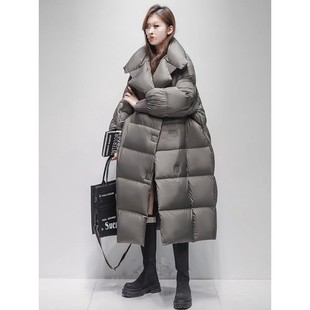 宽松中长款 韩版 时尚 新款 过膝加厚棉衣外套潮流 羽绒棉服女2025冬季