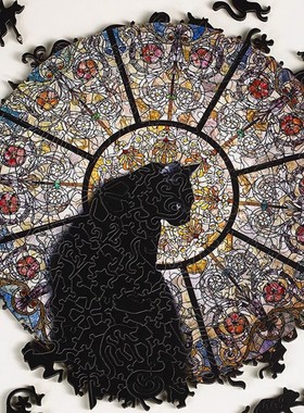 教堂猫拼图CathedralCat异形木制木质可爱生日