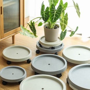 带刹车万向轮移动花盆托盘接水盘可移动塑料加厚种绿植底座带轮