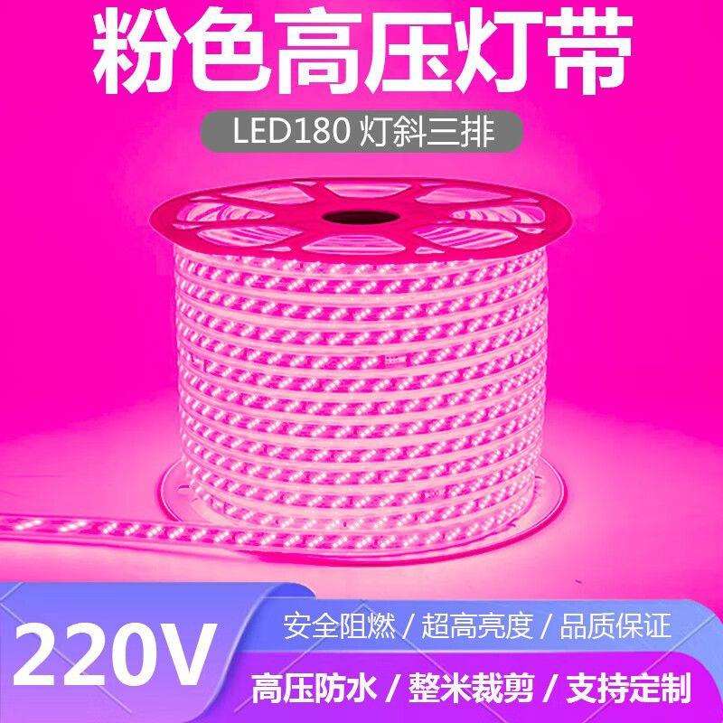 led灯带紫光粉色紫色家用220v装饰浪漫创意KTV超亮户外防水灯带条