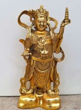 铜器铜托塔李天王李靖铜像哪吒之父李天王铜像铜器摆件定做雕塑