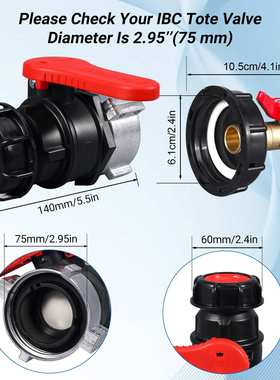 IBC Tote Adapter (75 mm) Coarse Thread IBC Tote Valve  DN50