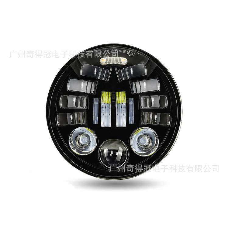 跨境7寸毛毛虫牧马人大灯h4远近一体改装车灯双光透镜汽车led大灯,3C数码配件,USB灯,淘宝优惠券,粉丝福利购,淘宝优惠卷