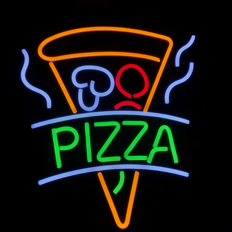 窗户LED灯牌吊牌批发PIZZA霓虹灯广告牌披萨比萨店装饰发光招牌