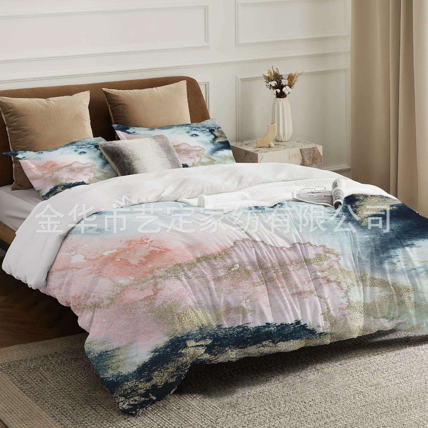 TEMU工厂亚马逊外贸跨境厂家床上用品三件套