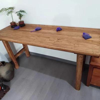老榆木实木餐桌复古茶桌长条餐桌家用餐馆吧台书桌办公电脑桌民宿